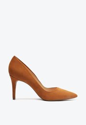 Scarpin Nude Arezzo Couro Bico Fino Salto M Dio Zz Mall