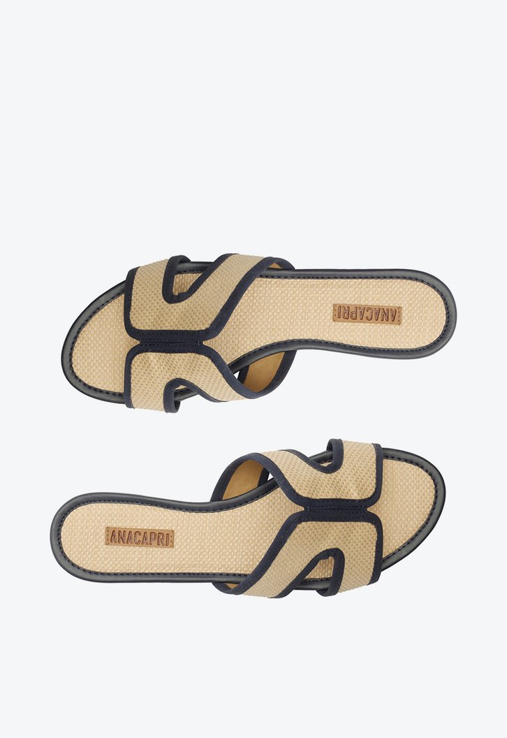 Rasteira Azul E Nude Anacapri Essencial Palha Zz Mall