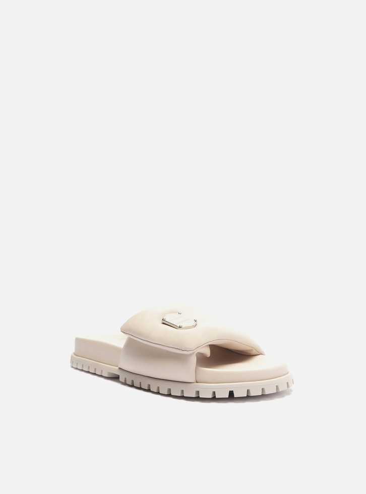 Slide Puffer Nude Arezzo Couro Tratorado Zz Mall