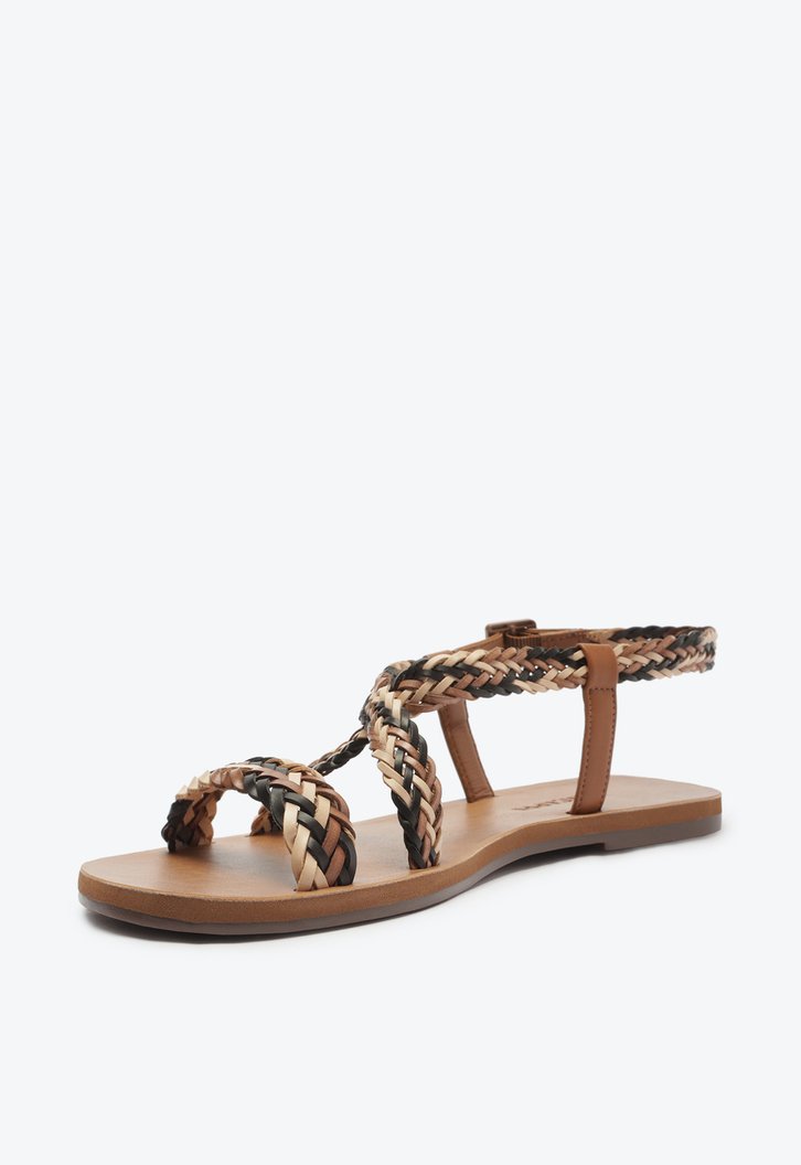 Sand Lia Marrom E Nude Anacapri Tiras De Tran A Zz Mall