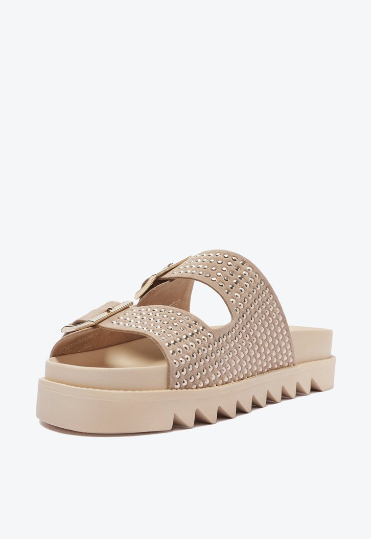 Papete Rasteira Nude Anacapri Fivela Glam Zz Mall
