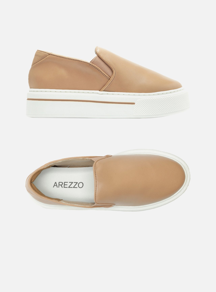 Slip On Nude Arezzo Sola Alta Zz Mall