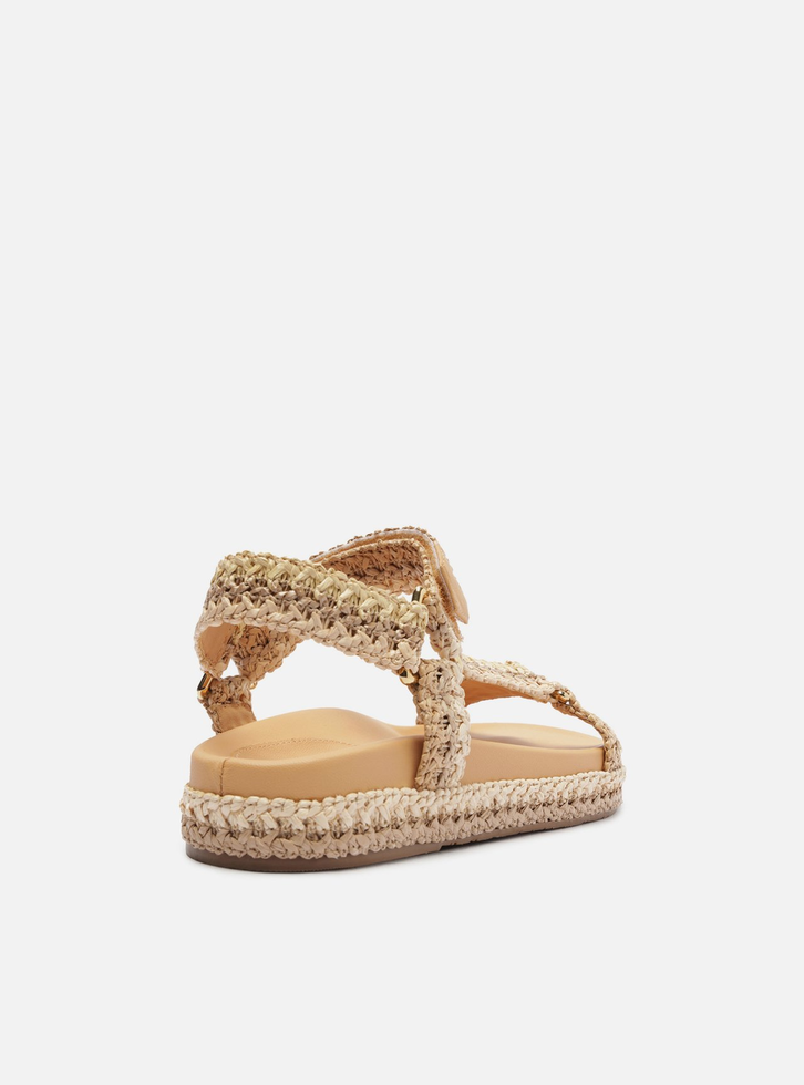 Sand Lia Papete Flatform Nude Natural Arezzo Couro Zz Mall
