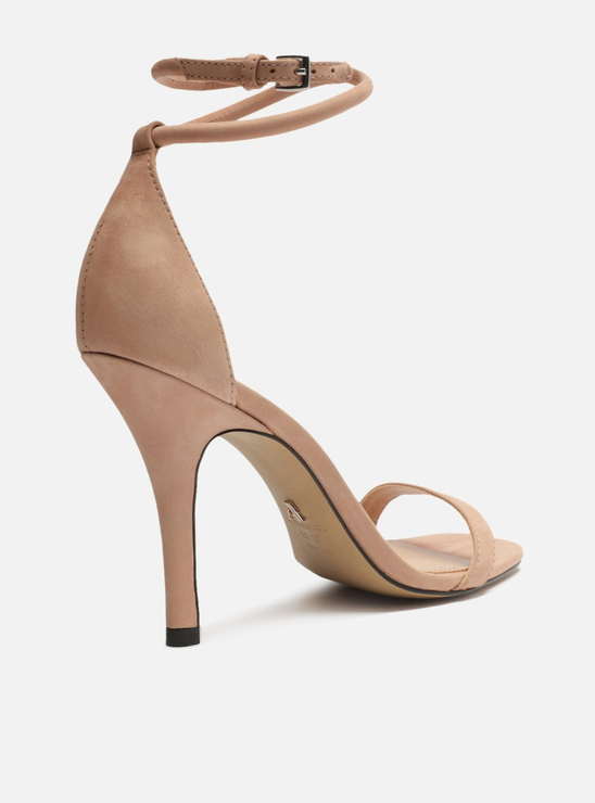 Sand Lia Nude Arezzo Nobuck Salto Alto Bico Quadrado Zz Mall