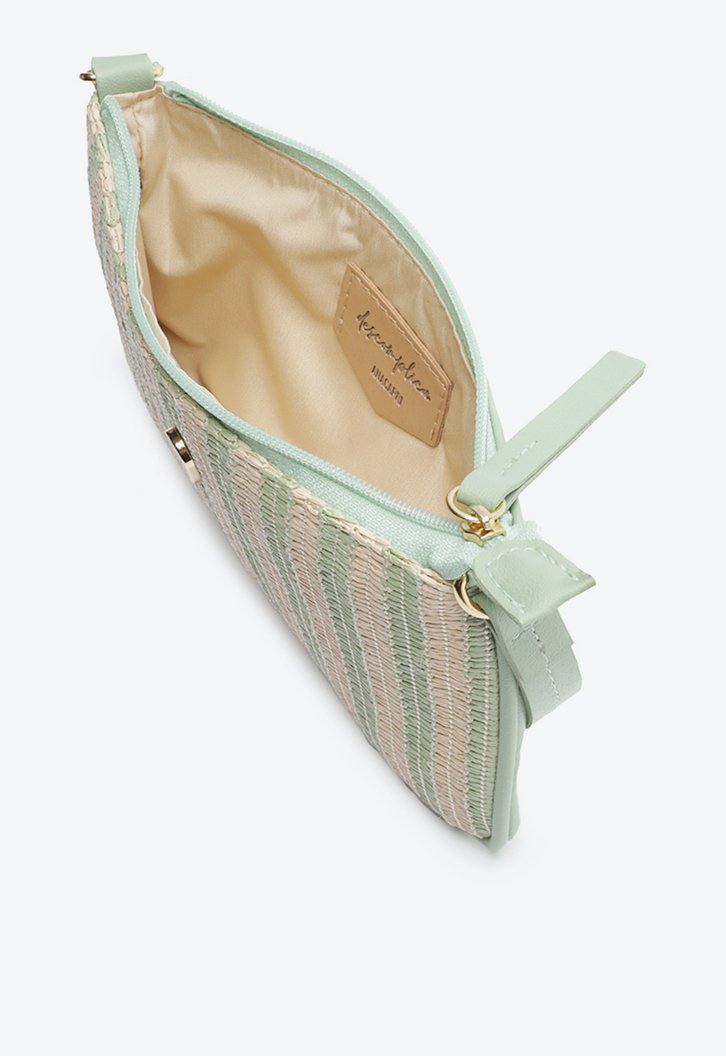 Bolsa Crossbody Nude E Verde Anacapri Pequena Palha Zz Mall