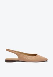 Sapatilha Nude Anacapri Bico Fino Slingback Texturizada Zz Mall