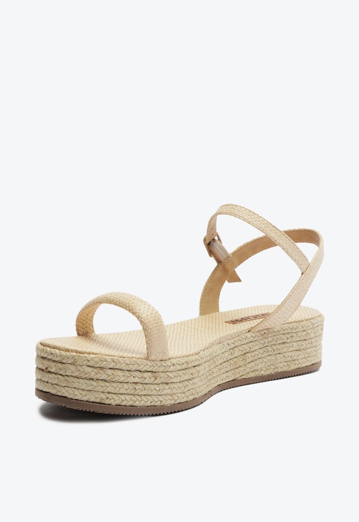 Sandália Plataforma Nude Natural Anacapri Corda ZZ MALL