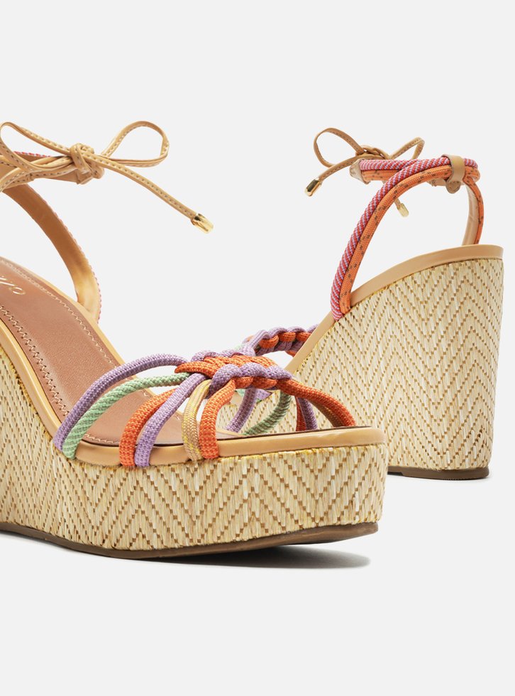 Sand Lia Plataforma Nude Arezzo Salto Tiras Cord O Zz Mall