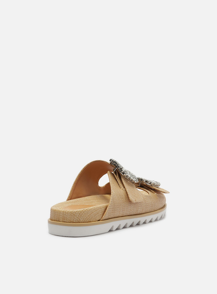 Sand Lia Slide Flatform Nude Arezzo Palha Pedraria Zz Mall