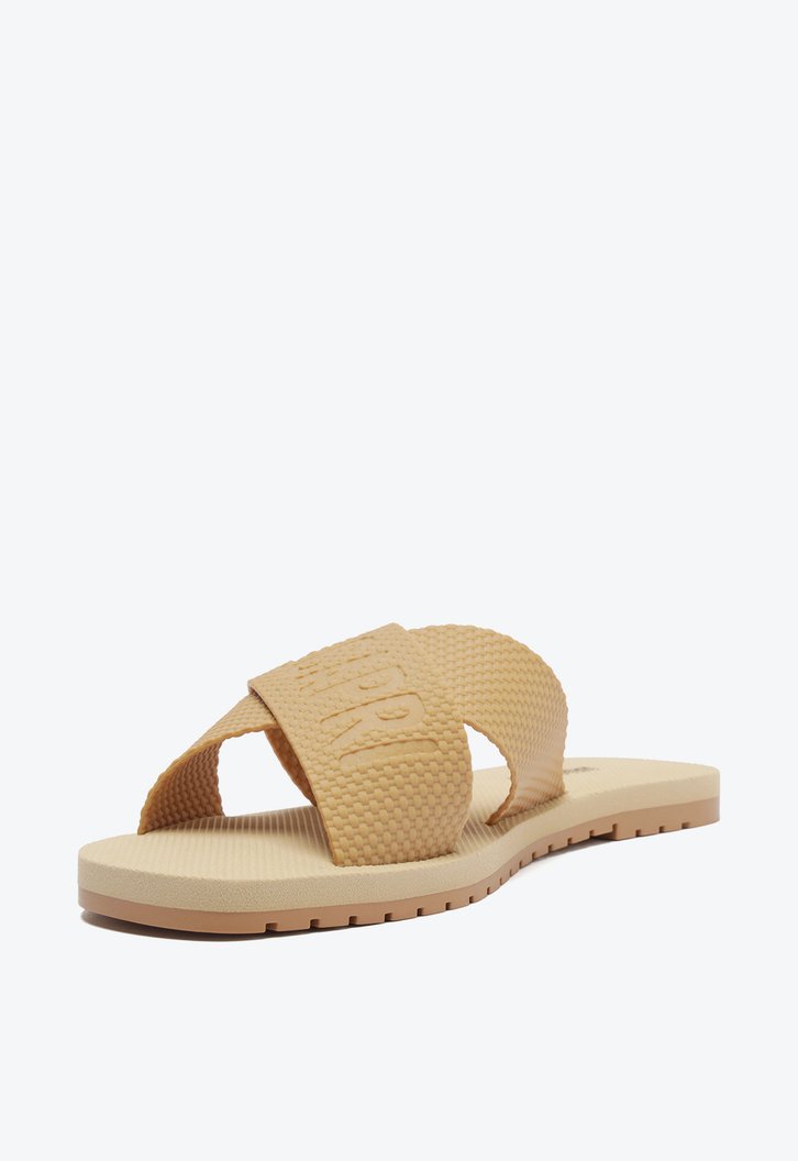 Rasteira Nude Anacapri Tiras Cruzadas Logo Zz Mall