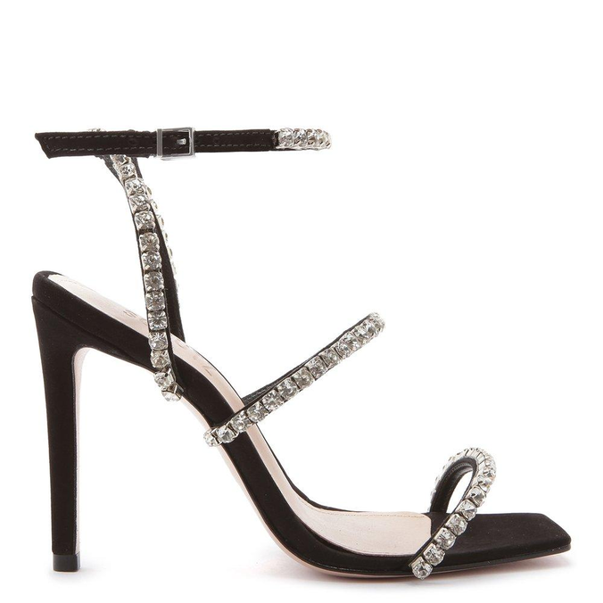 SANDÁLIA Schutz SALTO GLAM STONES BLACK | ZZ MALL