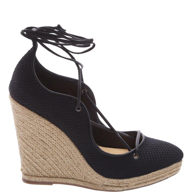 Wedge Schutz Espadrille Lace Up Black Zz Mall