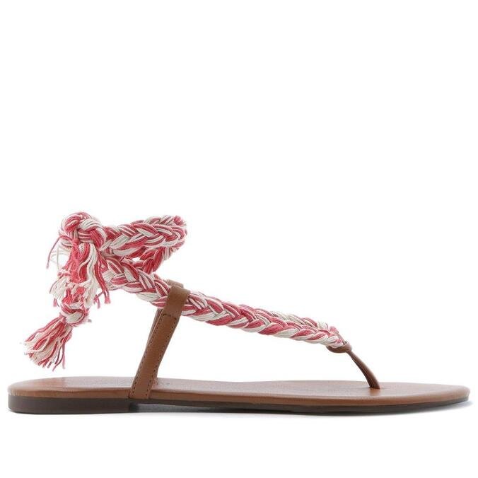 sandália rasteira trança marrom anacapri