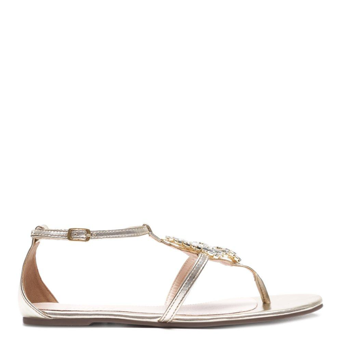 rasteira dourada schutz