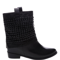 Bota Schutz Block Heel Malha Black