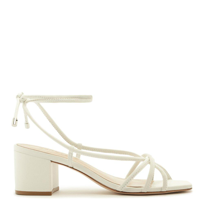 SANDÁLIA Schutz BLOCK HEEL STRINGS WHITE | ZZ MALL