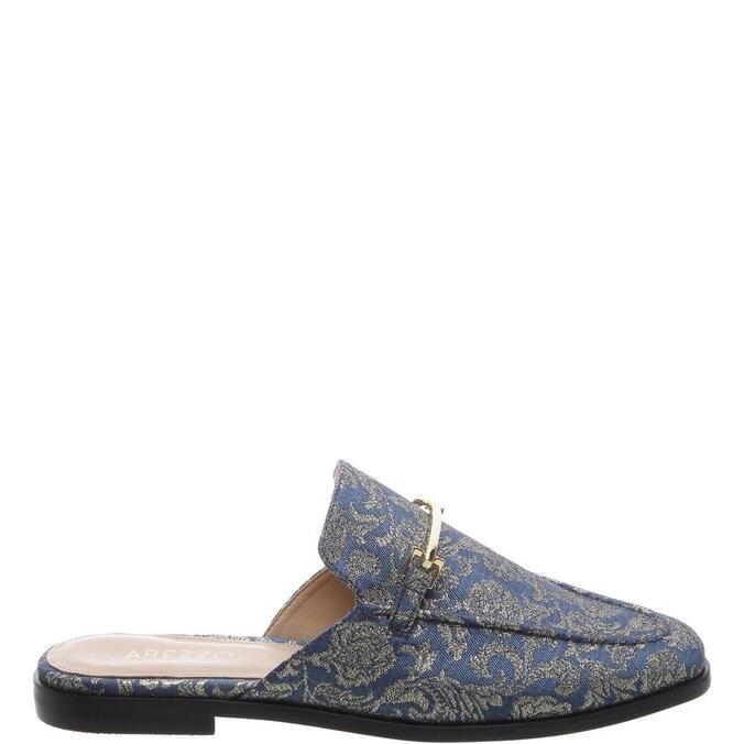Mule Arezzo Mocassim Estampado Azul | ZZ MALL