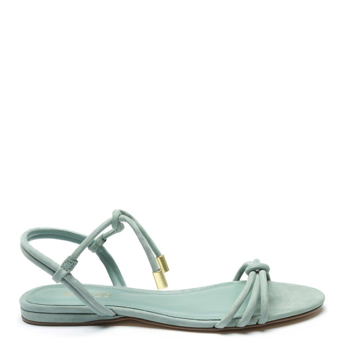 Rasteira Arezzo Camila Nobuck Nó Amarração Acqua Mint | ZZ MALL