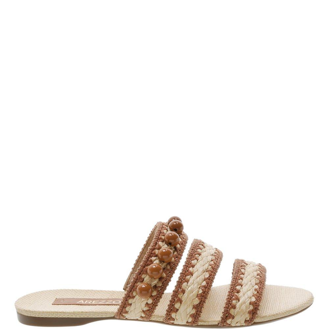 sandalia de palha arezzo