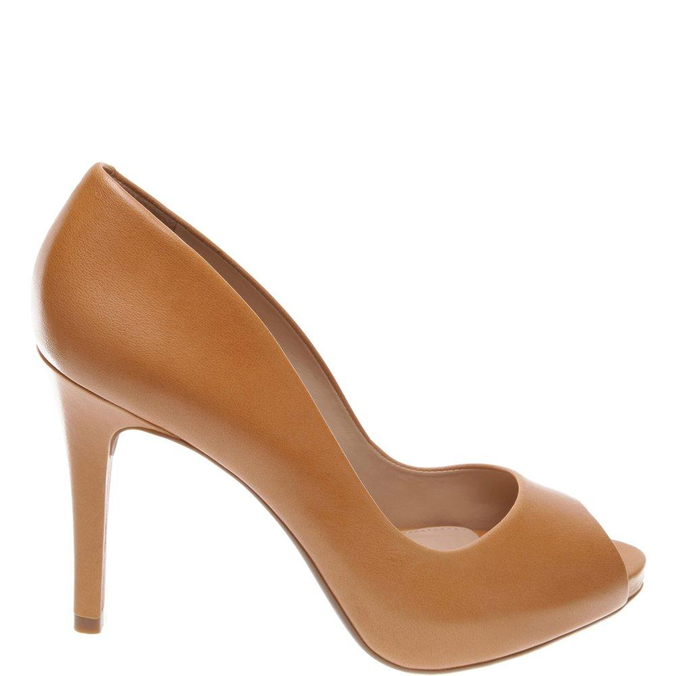 Sandália Arezzo Couro Peep Toe Mel | ZZ MALL