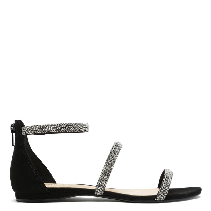 sandalia preta com brilho