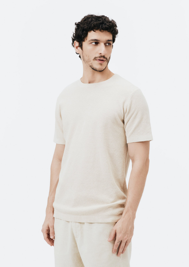 Camiseta Masculina Bege Hering Regular em Tricô