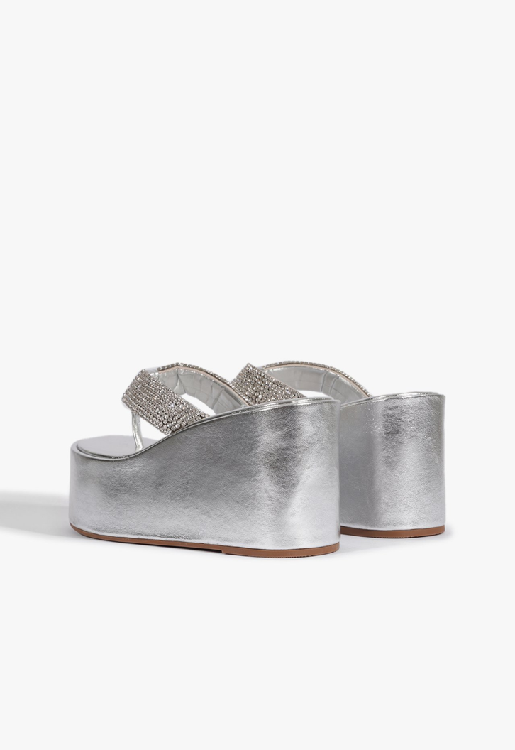 Chinelo Plataforma Prata
