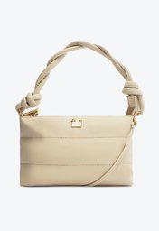 Bolsa Tiracolo Off-white Anacapri Alça Trançada Média