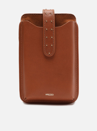 Mini Bag Tiracolo Porta-celular Marrom Arezzo Couro Basic