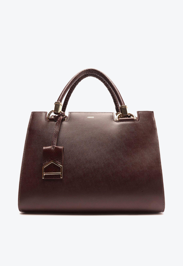 Bolsa Tote Vinho Arezzo Couro Abraccio Grande