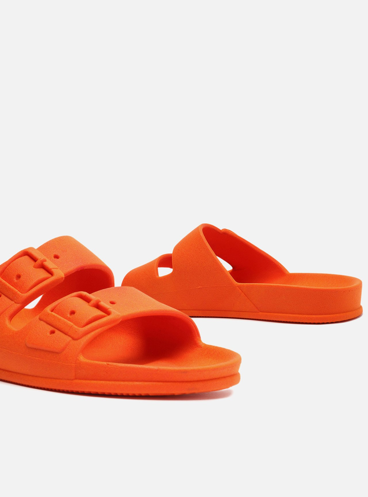 Chinelo Slide Laranja Fivelas Brizza