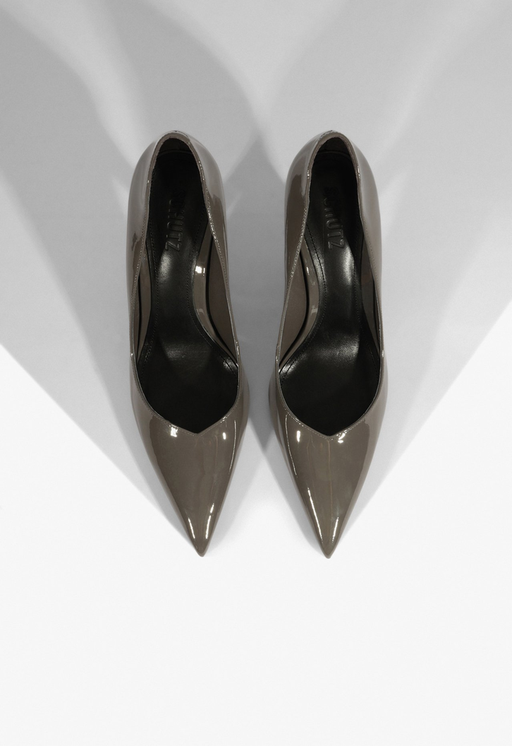 Scarpin Lexi Lo Couro Cinza
