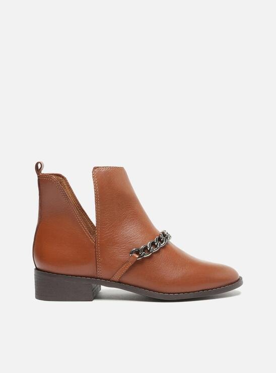 BOTA CURTO MARROM AREZZO CANO CORRENTE