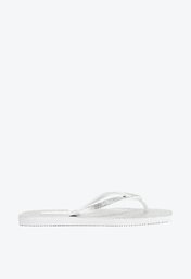 Chinelo De Dedo Branco Arezzo Brizza Glitter Square