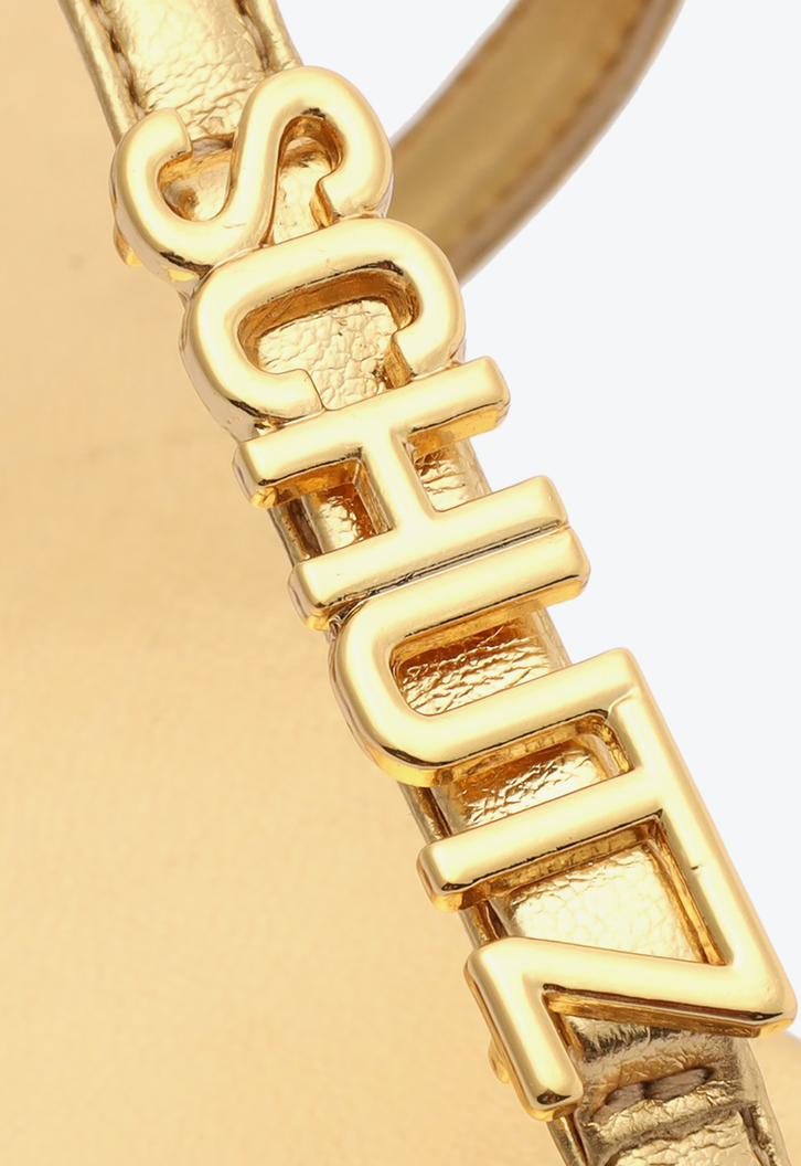 SANDÁLIA RASTEIRA DOURADA SCHUTZ CRYSTAL LOGO