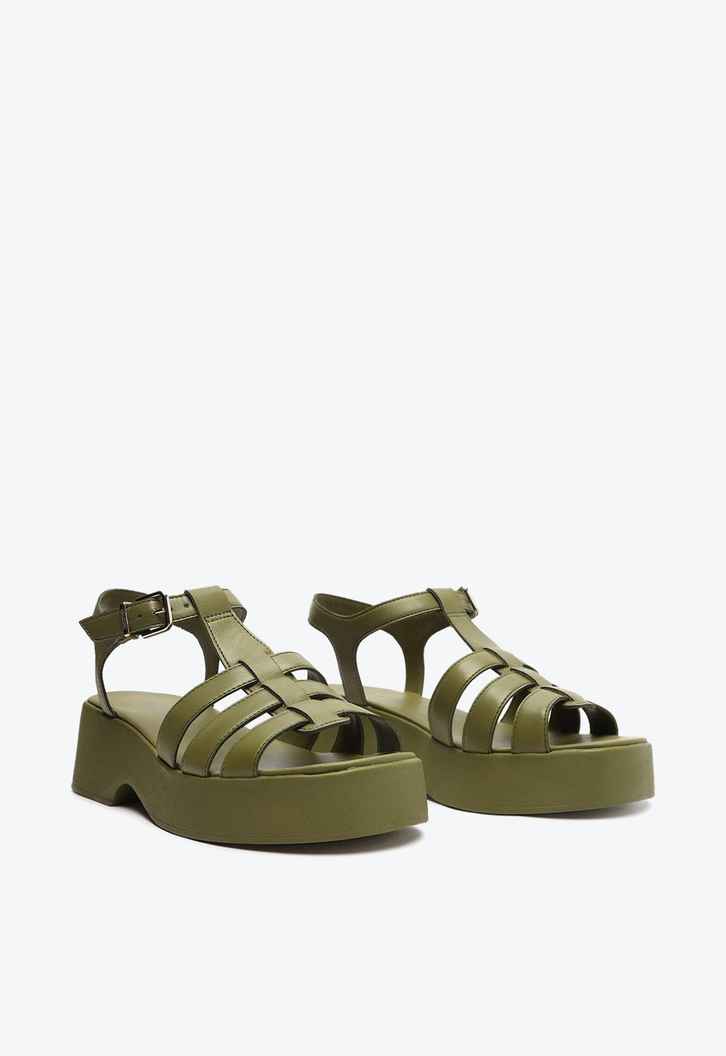 Sandália Flatform Verde Anacapri Bella