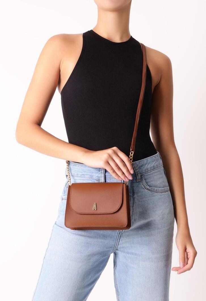 Bolsa Mini Tiracolo Marrom Anacapri Texturizada
