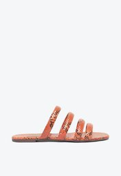 Rasteira Laranja Anacapri Snake Tiras Arredondadas