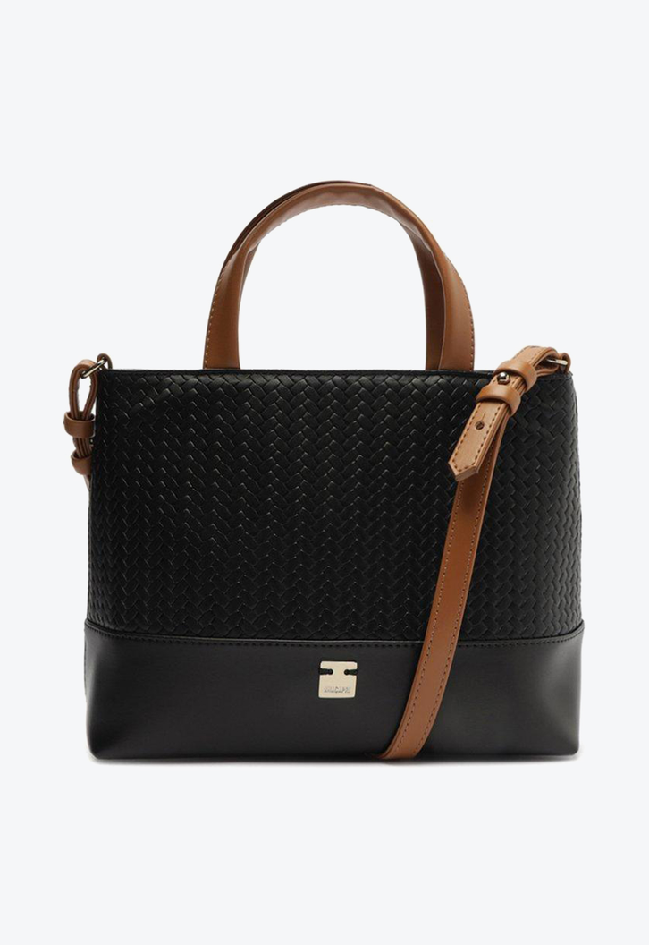 Bolsa Tote Preta Anacapri Tressê Média