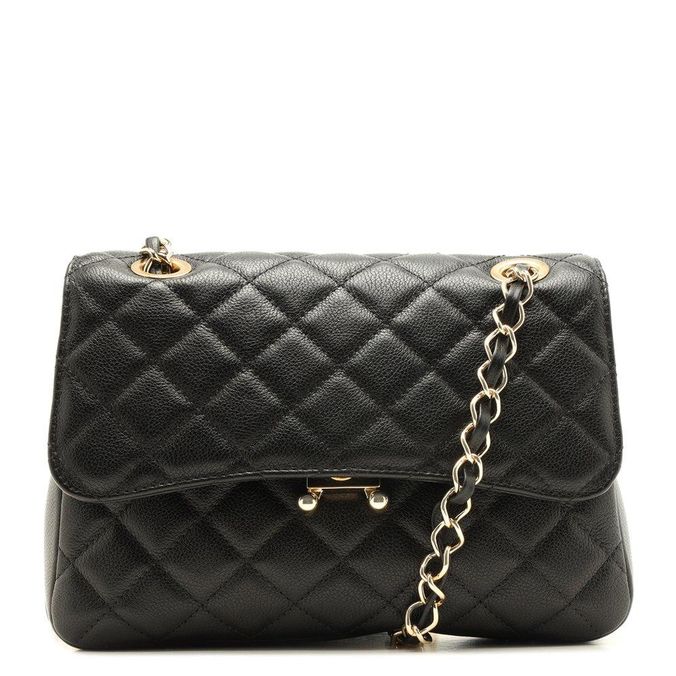 Bolsa Arezzo Tiracolo Couro Mia Média Preta | ZZ MALL