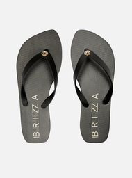 Chinelo de Dedo Preto Pedraria Brizza