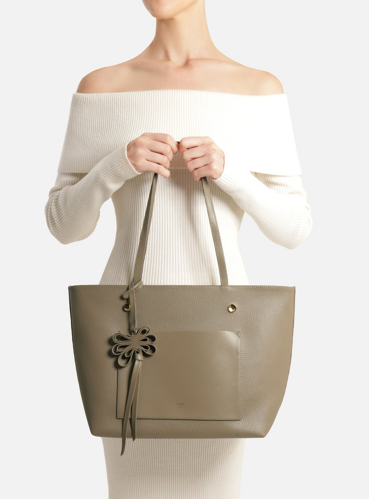 Bolsa Shopping Cinza Grande Bolso Frontal Charm