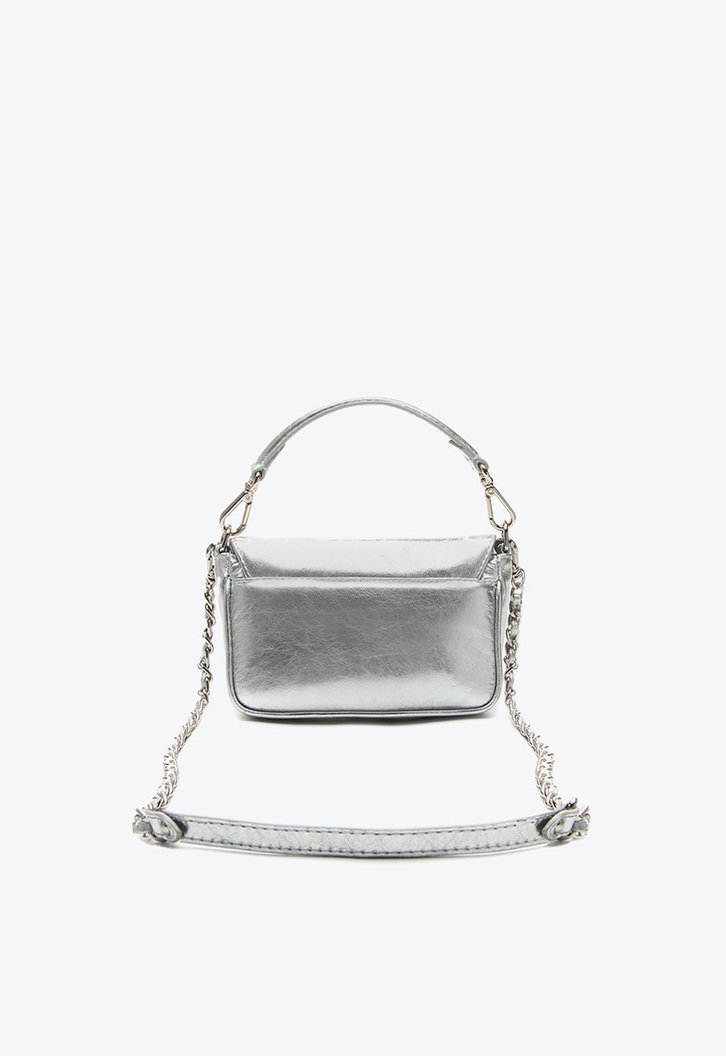 Bolsa Tiracolo Diamonds Pequena Prata
