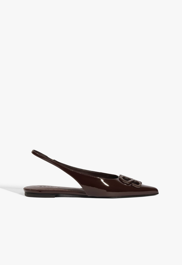 Sapatilha Slingback Femme Icon Couro Marrom