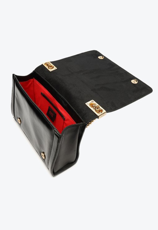 Bolsa Tiracolo Média Audrey Couro Preta