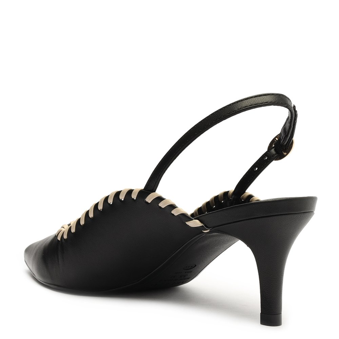 SCARPIN PRETO AREZZO SLINGBACK COSTURA