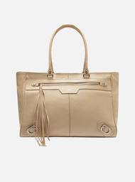 Bolsa Shopping Nude Arezzo Couro Snake Mafe Grande