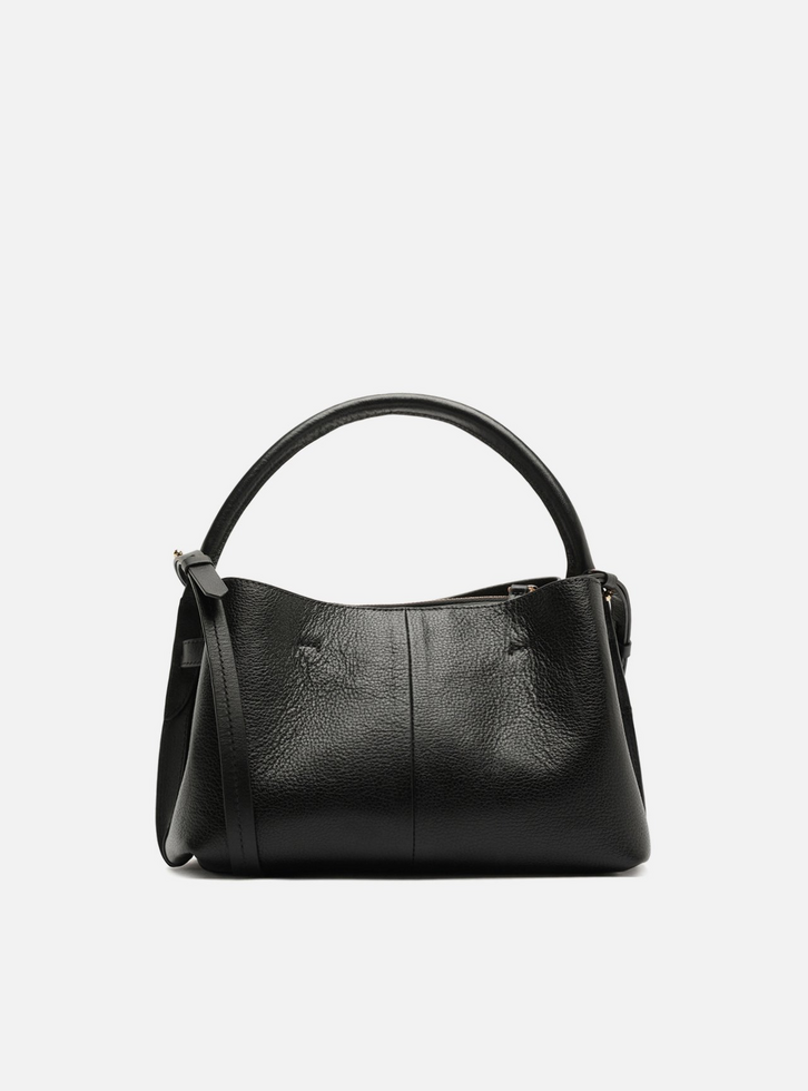 Bolsa Tote Preta Couro Média Fivela | ZZ MALL Bolsa Tote Preta Couro Média Fivela | ZZ MALL