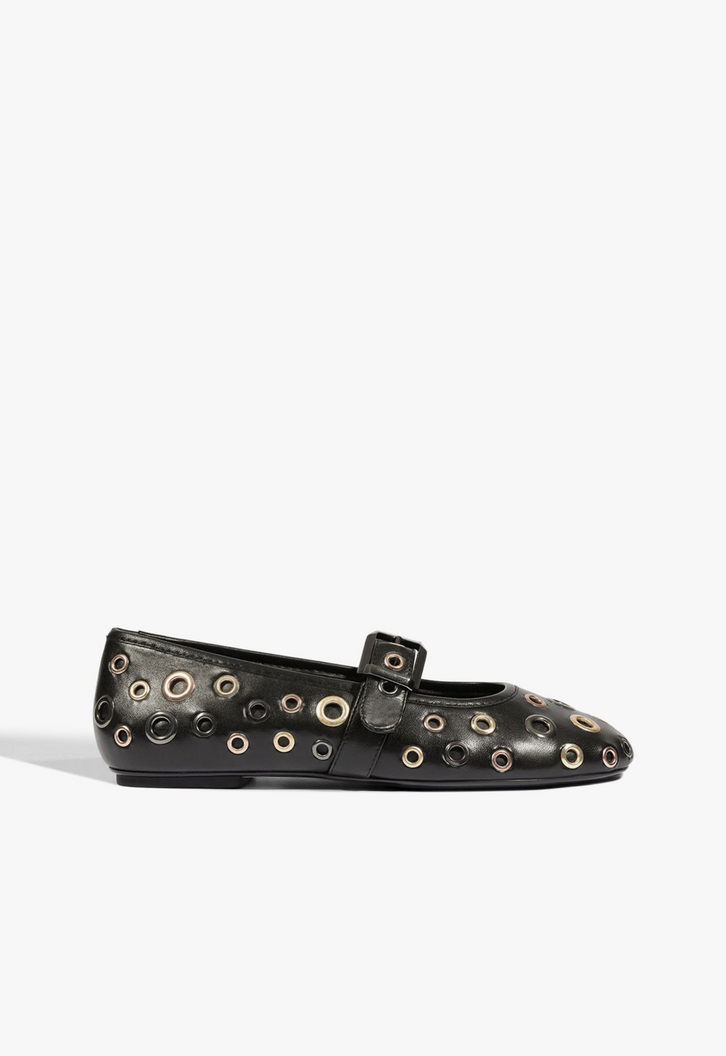 Sapatilha Studs Couro Preta