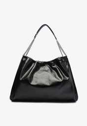 Bolsa Hobo Preta Schutz Lindsey Grande Couro